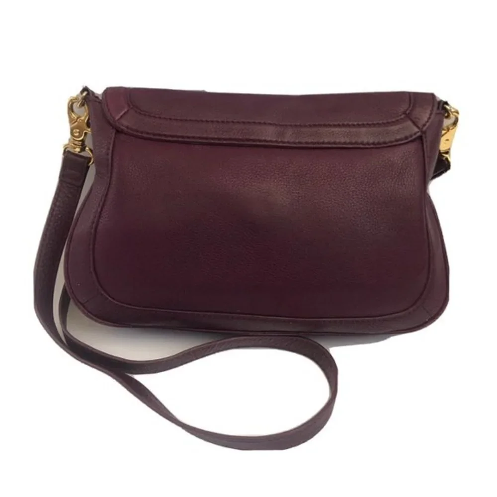 Tory Burch  Handbag Crossbody  Leather plum Burgandy Purse Shoulderbag fully lin